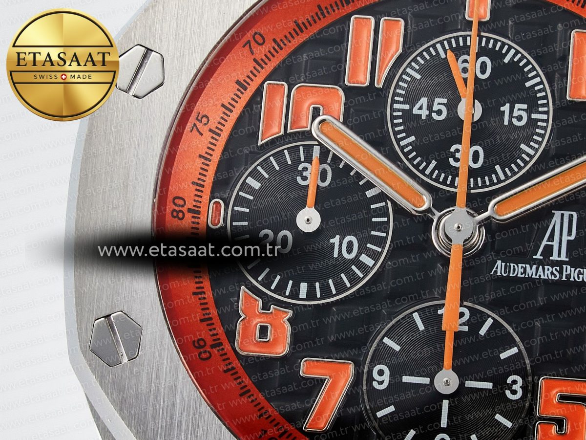 Royal Oak Offshore 42mm Volcano TKF Best Edition Black Dial on Black Leather Strap A7750 - Görsel 10
