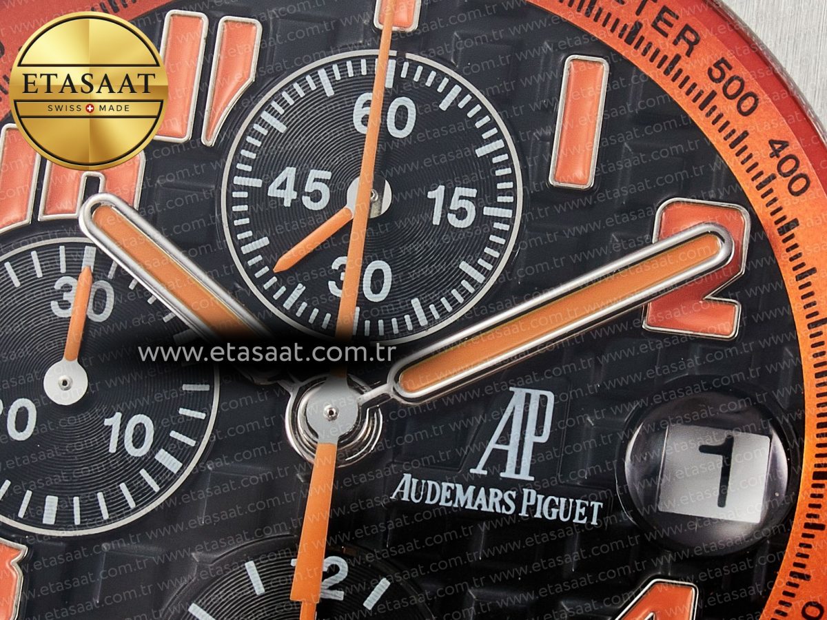 Royal Oak Offshore 42mm Volcano TKF Best Edition Black Dial on Black Leather Strap A7750 - Görsel 11