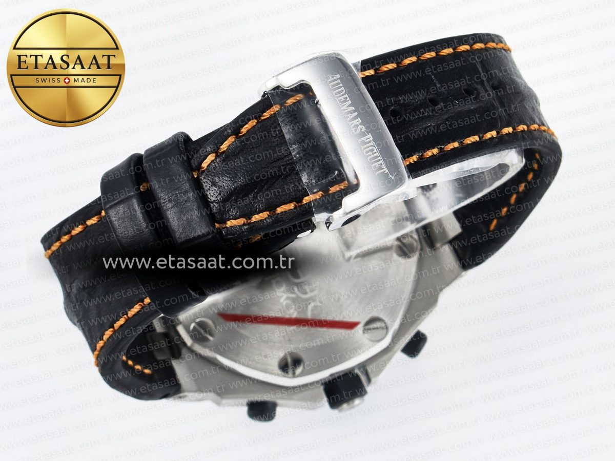 Royal Oak Offshore 42mm Volcano TKF Best Edition Black Dial on Black Leather Strap A7750 - Görsel 17