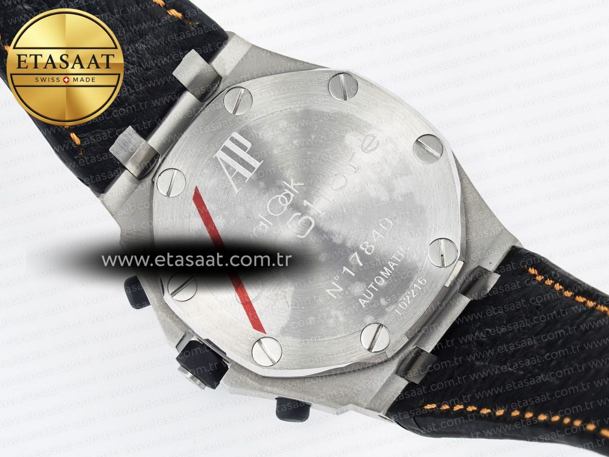 Royal Oak Offshore 42mm Volcano TKF Best Edition Black Dial on Black Leather Strap A7750 - Görsel 18
