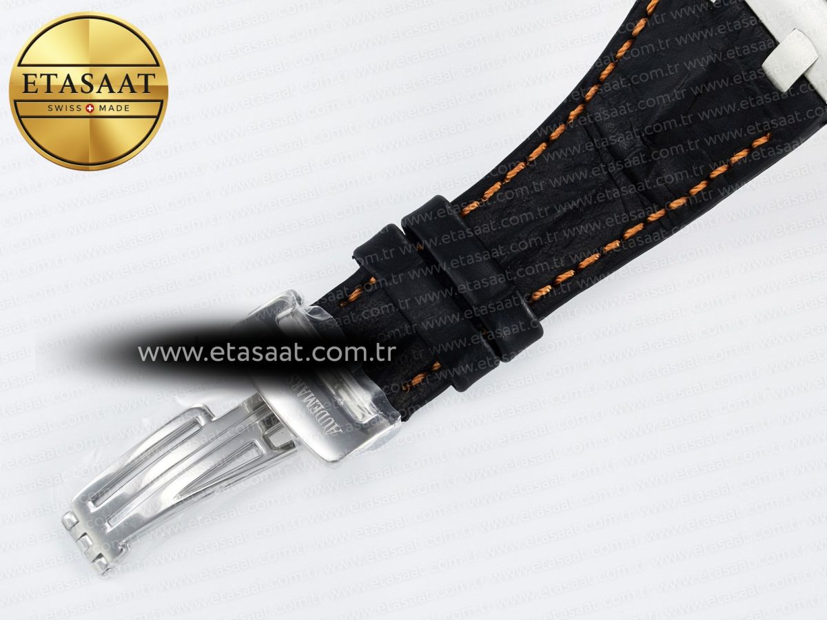 Royal Oak Offshore 42mm Volcano TKF Best Edition Black Dial on Black Leather Strap A7750 - Görsel 20