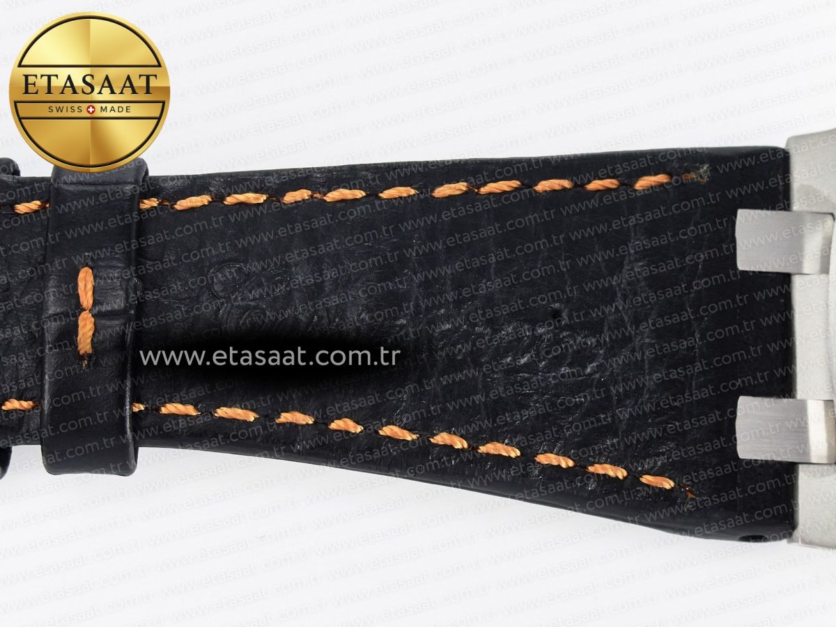 Royal Oak Offshore 42mm Volcano TKF Best Edition Black Dial on Black Leather Strap A7750 - Görsel 22