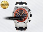 Royal Oak Offshore 42mm Volcano TKF Best Edition Black Dial on Black Leather Strap A7750 - Görsel 3