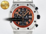 Royal Oak Offshore 42mm Volcano TKF Best Edition Black Dial on Black Leather Strap A7750 - Görsel 4