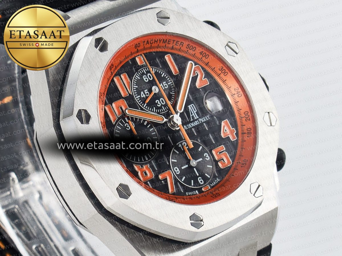 Royal Oak Offshore 42mm Volcano TKF Best Edition Black Dial on Black Leather Strap A7750 - Görsel 5