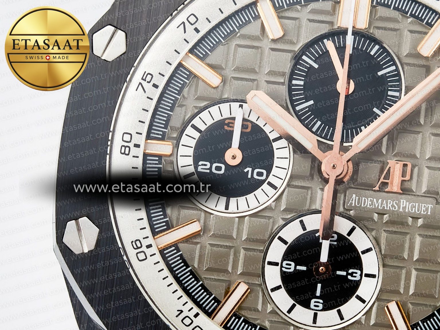 Royal Oak Offshore 44mm Black Ceramic RG TKF 1:1 Best Edition Gray Dial on Black Rubber Strap A3126 - Görsel 10