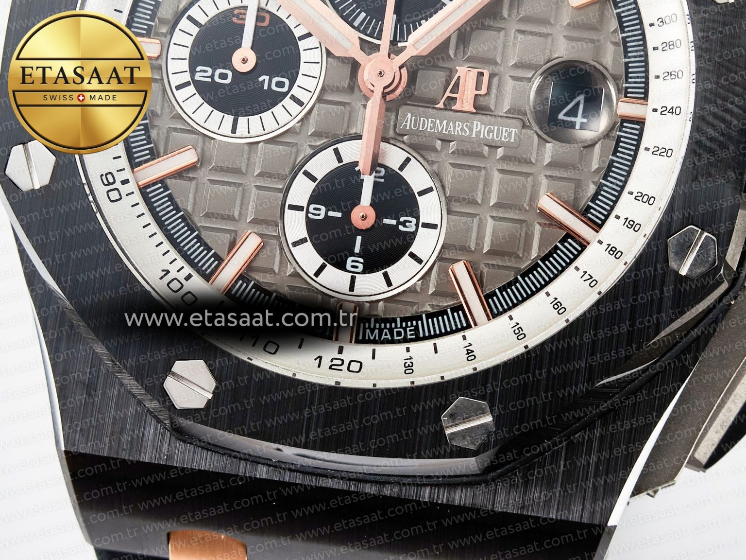 Royal Oak Offshore 44mm Black Ceramic RG TKF 1:1 Best Edition Gray Dial on Black Rubber Strap A3126 - Görsel 13