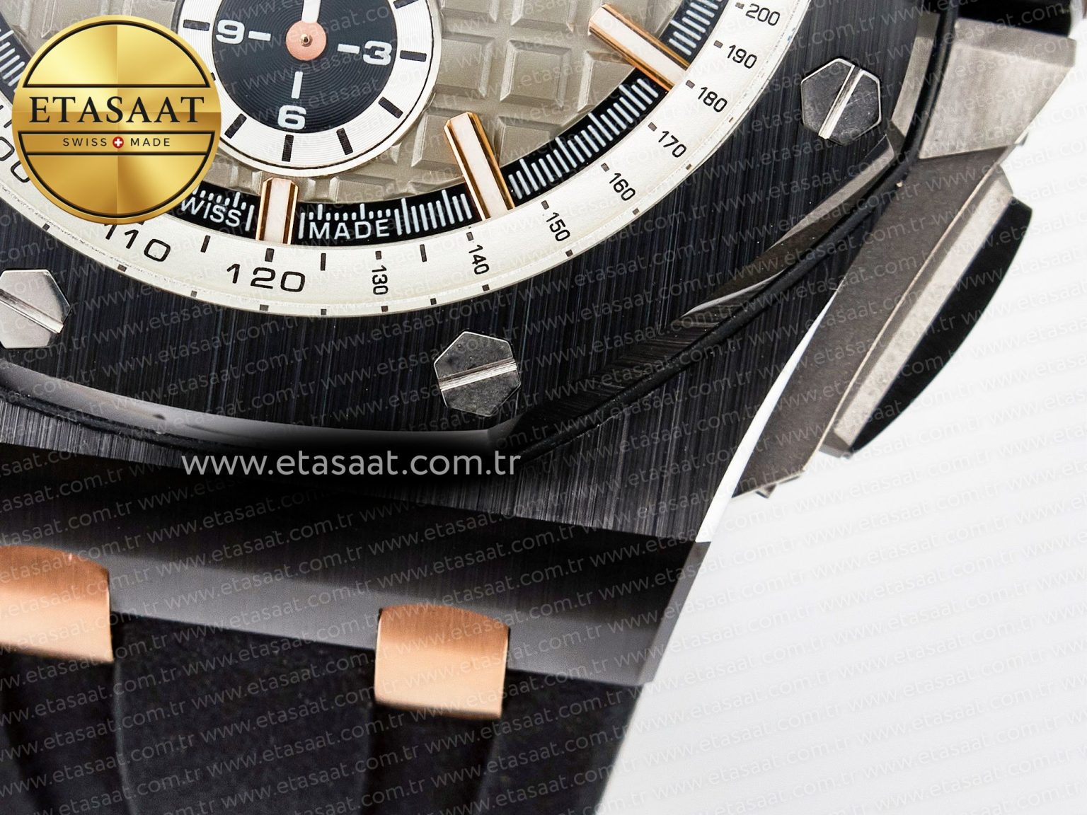 Royal Oak Offshore 44mm Black Ceramic RG TKF 1:1 Best Edition Gray Dial on Black Rubber Strap A3126 - Görsel 14