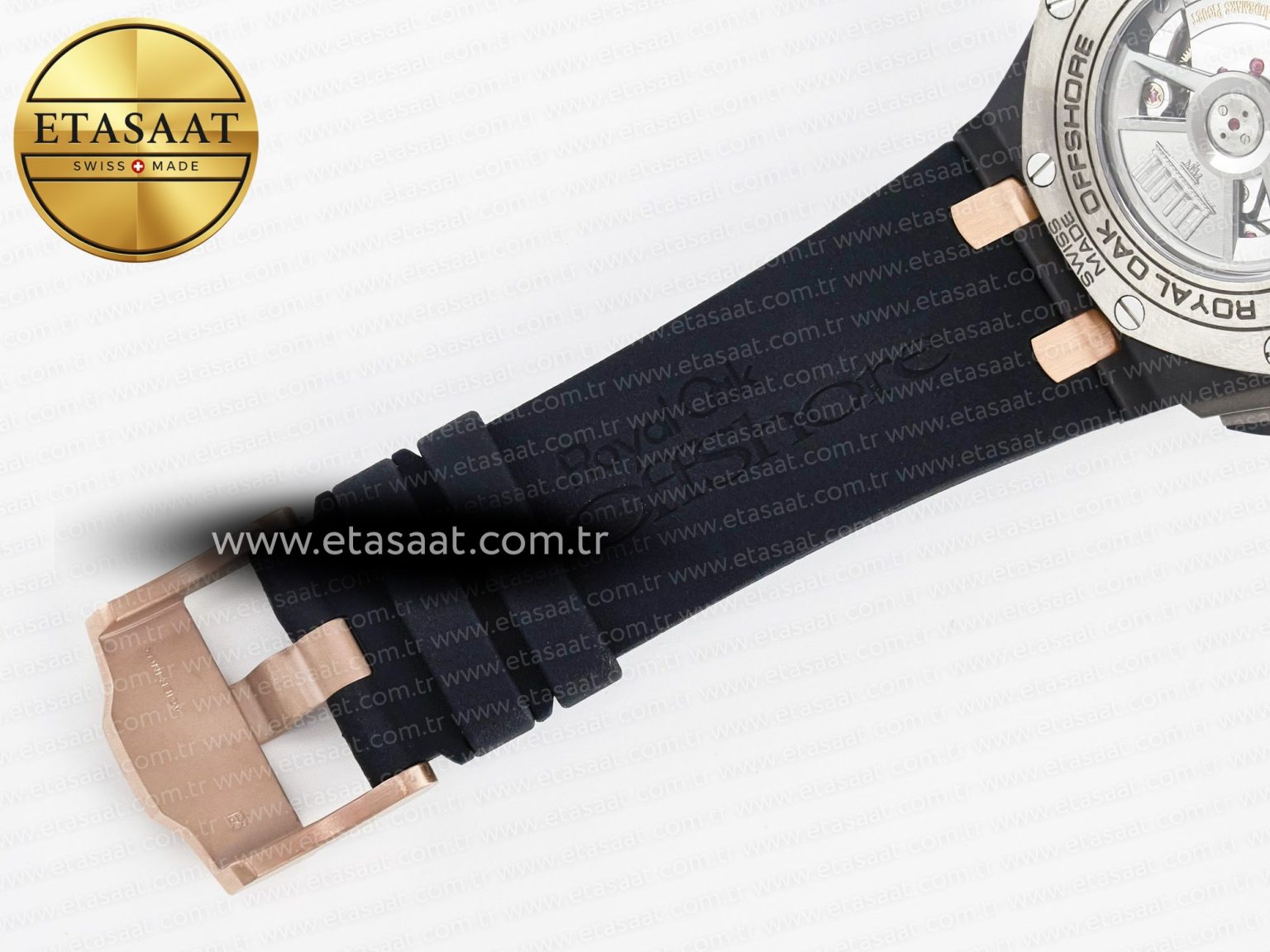 Royal Oak Offshore 44mm Black Ceramic RG TKF 1:1 Best Edition Gray Dial on Black Rubber Strap A3126 - Görsel 25
