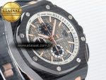 Royal Oak Offshore 44mm Black Ceramic RG TKF 1:1 Best Edition Gray Dial on Black Rubber Strap A3126 - Görsel 5
