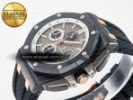 Royal Oak Offshore 44mm Black Ceramic RG TKF 1:1 Best Edition Gray Dial on Black Rubber Strap A3126 - Görsel 6