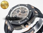 Royal Oak Offshore 44mm Black Ceramic RG TKF 1:1 Best Edition Gray Dial on Black Rubber Strap A3126 - Görsel 6
