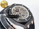 Royal Oak Offshore 44mm Black Ceramic RG TKF 1:1 Best Edition Gray Dial on Black Rubber Strap A3126 - Görsel 7