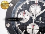 Royal Oak Offshore 44mm Black Ceramic SS TKF 1:1 Best Edition Black/White Dial on Black Rubber Strap A3126 - Görsel 10