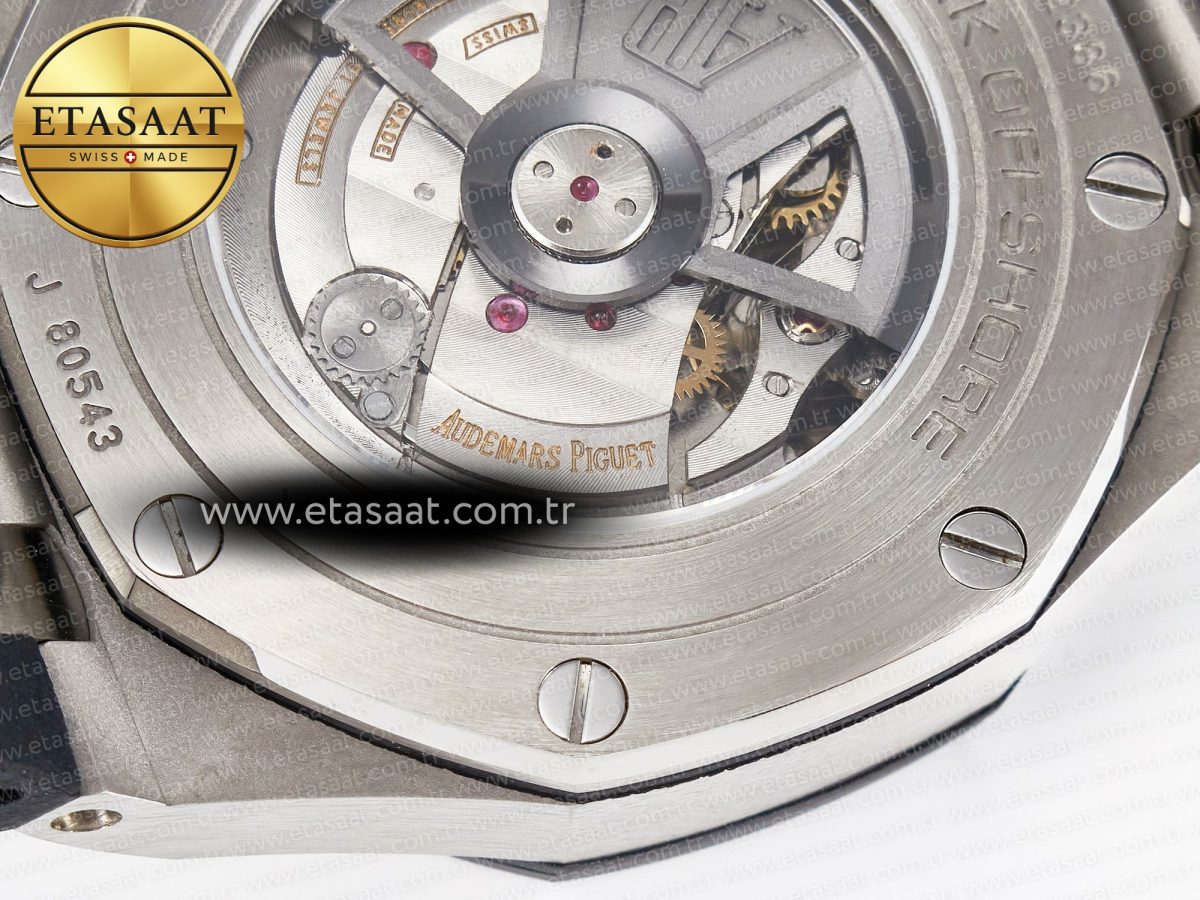 Royal Oak Offshore 44mm Black Ceramic SS TKF 1:1 Best Edition Black/White Dial on Black Rubber Strap A3126 - Görsel 22