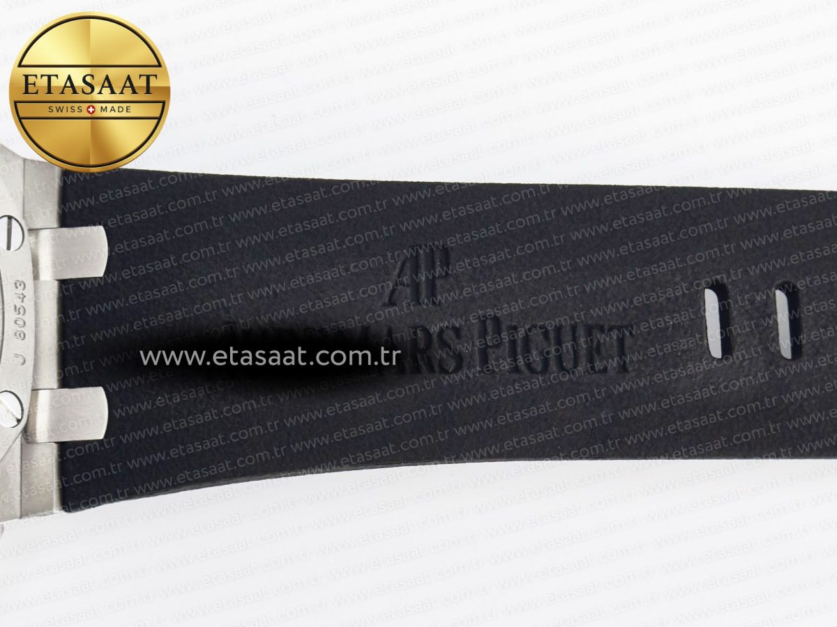 Royal Oak Offshore 44mm Black Ceramic SS TKF 1:1 Best Edition Black/White Dial on Black Rubber Strap A3126 - Görsel 27