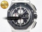 Royal Oak Offshore 44mm Black Ceramic SS TKF 1:1 Best Edition Black/White Dial on Black Rubber Strap A3126 - Görsel 4