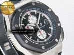 Royal Oak Offshore 44mm Black Ceramic SS TKF 1:1 Best Edition Black/White Dial on Black Rubber Strap A3126 - Görsel 5