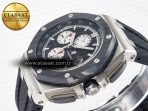 Royal Oak Offshore 44mm Black Ceramic SS TKF 1:1 Best Edition Black/White Dial on Black Rubber Strap A3126 - Görsel 6