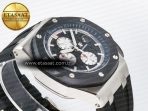 Royal Oak Offshore 44mm Black Ceramic SS TKF 1:1 Best Edition Black/White Dial on Black Rubber Strap A3126 - Görsel 7