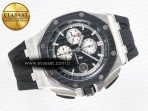 Royal Oak Offshore 44mm Black Ceramic SS TKF 1:1 Best Edition Black/White Dial on Black Rubber Strap A3126 - Görsel 8