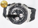 Royal Oak Offshore 44mm Black Ceramic SS TKF 1:1 Best Edition Black/White Dial on Black Rubber Strap A3126 - Görsel 9