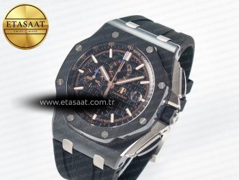 Royal Oak Offshore 44mm Black Ceramic TKF 1:1 Best Edition Black Dial on Black Rubber Strap A3126