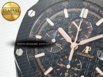 Royal Oak Offshore 44mm Black Ceramic TKF 1:1 Best Edition Black Dial on Black Rubber Strap A3126 - Görsel 11