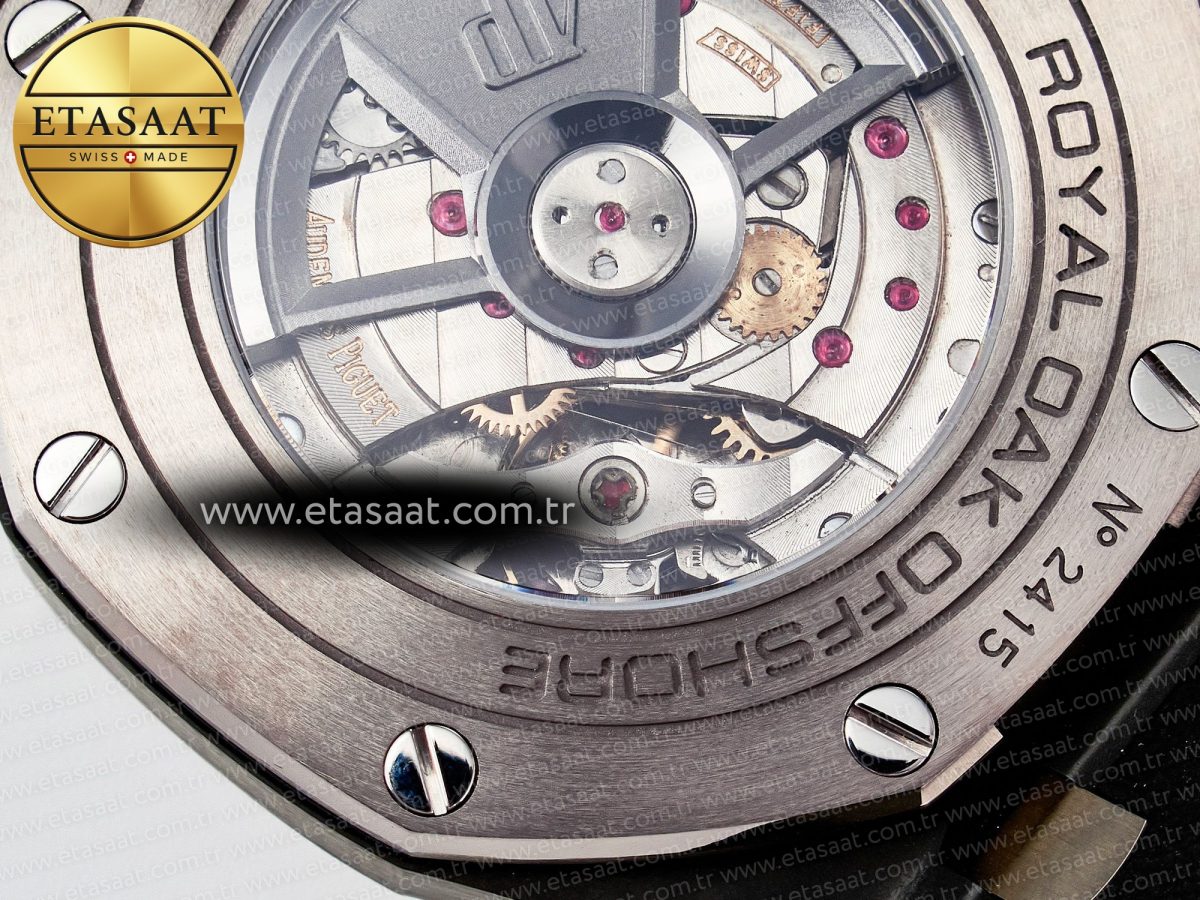Royal Oak Offshore 44mm Black Ceramic TKF 1:1 Best Edition Black Dial on Black Rubber Strap A3126 - Görsel 23