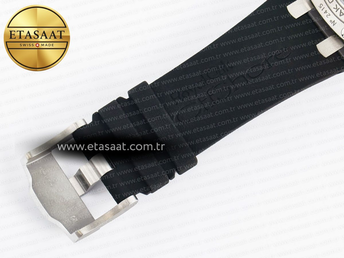 Royal Oak Offshore 44mm Black Ceramic TKF 1:1 Best Edition Black Dial on Black Rubber Strap A3126 - Görsel 27