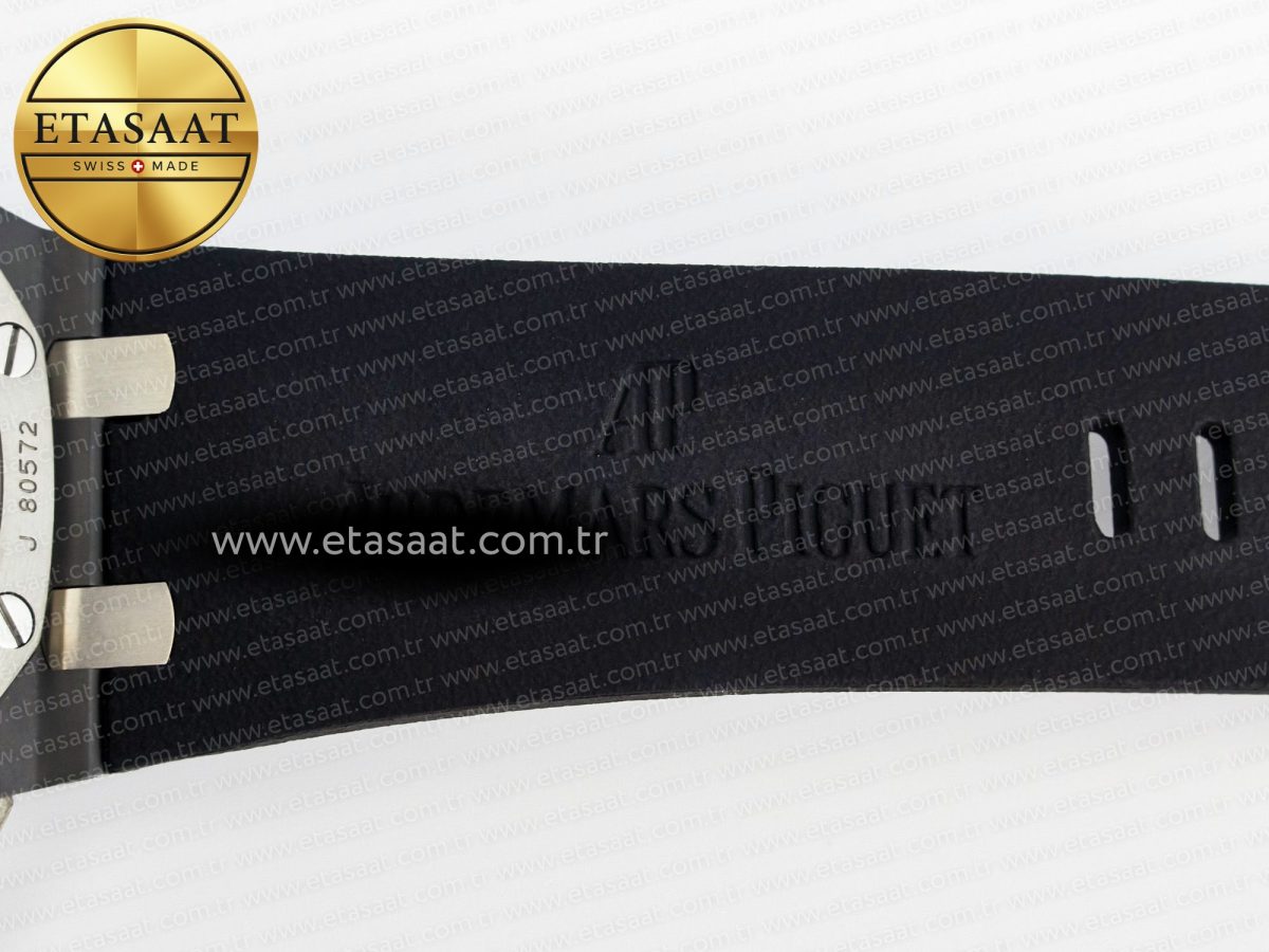 Royal Oak Offshore 44mm Black Ceramic TKF 1:1 Best Edition Black Dial on Black Rubber Strap A3126 - Görsel 29
