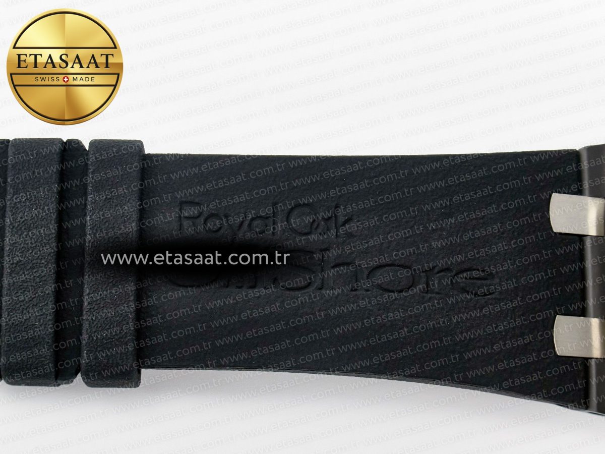 Royal Oak Offshore 44mm Black Ceramic TKF 1:1 Best Edition Black Dial on Black Rubber Strap A3126 - Görsel 30