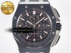 Royal Oak Offshore 44mm Black Ceramic TKF 1:1 Best Edition Black Dial on Black Rubber Strap A3126 - Görsel 4