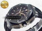 Royal Oak Offshore 44mm Black Ceramic TKF 1:1 Best Edition Black Dial on Black Rubber Strap A3126 - Görsel 6