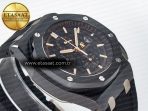 Royal Oak Offshore 44mm Black Ceramic TKF 1:1 Best Edition Black Dial on Black Rubber Strap A3126 - Görsel 7