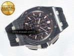Royal Oak Offshore 44mm Black Ceramic TKF 1:1 Best Edition Black Dial on Black Rubber Strap A3126 - Görsel 8