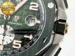 Royal Oak Offshore 44mm Black Ceramic TKF 1:1 Best Edition Green Dial on Green Rubber Strap A3126 - Görsel 12