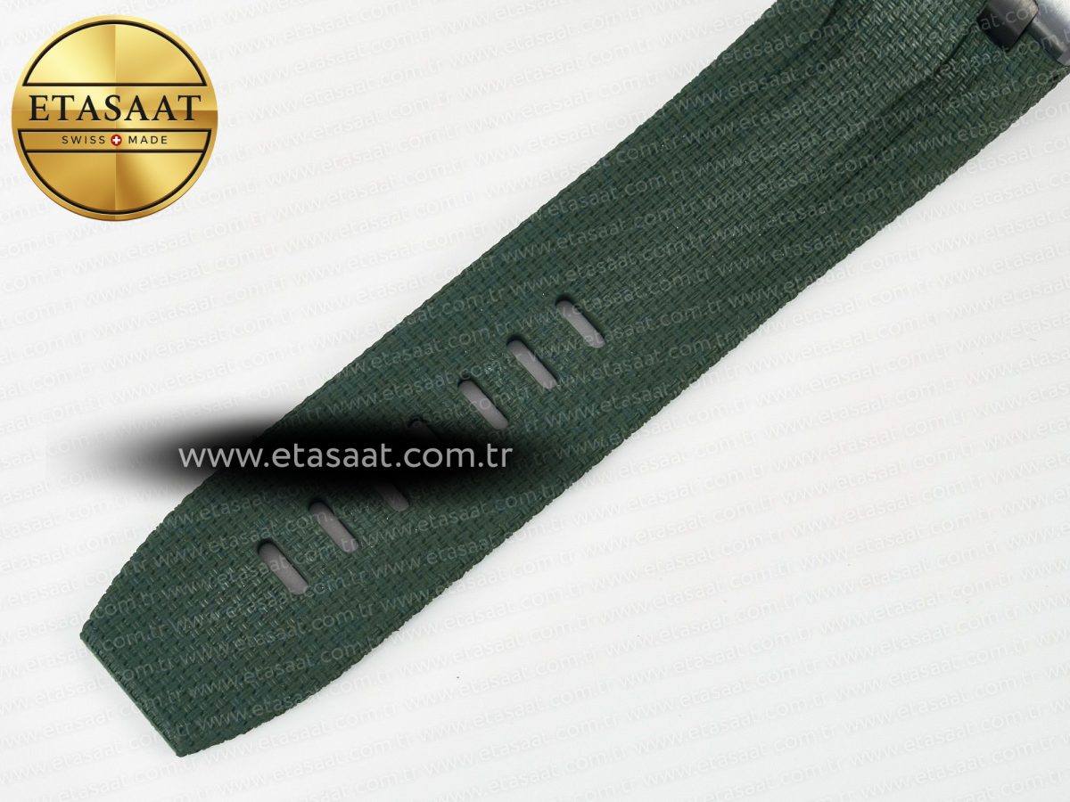 Royal Oak Offshore 44mm Black Ceramic TKF 1:1 Best Edition Green Dial on Green Rubber Strap A3126 - Görsel 23