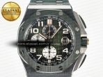 Royal Oak Offshore 44mm Black Ceramic TKF 1:1 Best Edition Green Dial on Green Rubber Strap A3126 - Görsel 4
