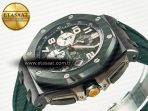 Royal Oak Offshore 44mm Black Ceramic TKF 1:1 Best Edition Green Dial on Green Rubber Strap A3126 - Görsel 6