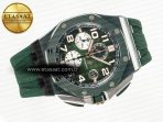 Royal Oak Offshore 44mm Black Ceramic TKF 1:1 Best Edition Green Dial on Green Rubber Strap A3126 - Görsel 8