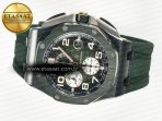 Royal Oak Offshore 44mm Black Ceramic TKF 1:1 Best Edition Green Dial on Green Rubber Strap A3126 - Görsel 9