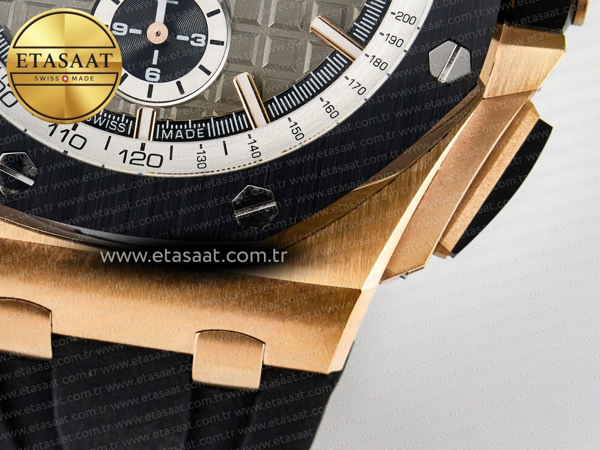 Royal Oak Offshore 44mm RG TKF 1:1 Best Edition Gray Dial on Black Rubber Strap A3126 - Görsel 14