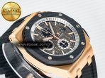 Royal Oak Offshore 44mm RG TKF 1:1 Best Edition Gray Dial on Black Rubber Strap A3126 - Görsel 7