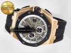 Royal Oak Offshore 44mm RG TKF 1:1 Best Edition Gray Dial on Black Rubber Strap A3126 - Görsel 9