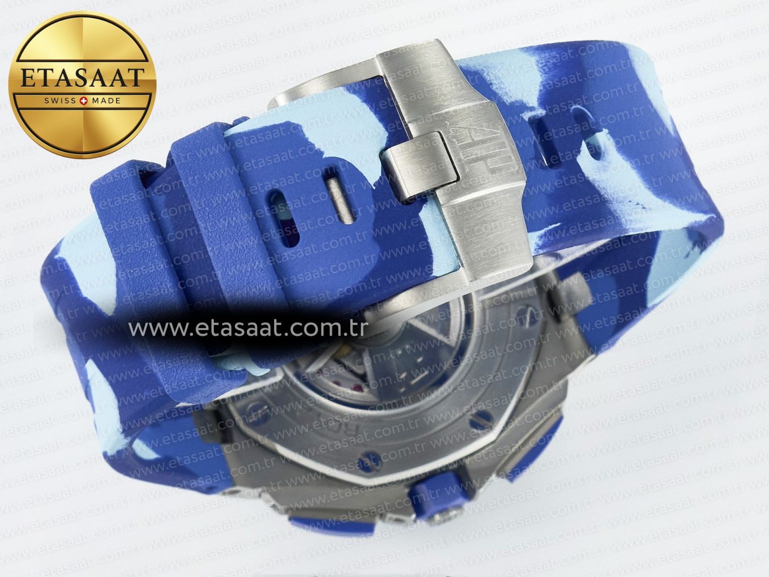 Royal Oak Offshore 44mm SS TKF 1:1 Best Edition Blue Dial on Blue Camou Rubber Strap A3126 - Görsel 17