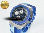 Royal Oak Offshore 44mm SS TKF 1:1 Best Edition Blue Dial on Blue Camou Rubber Strap A3126 - Görsel 2