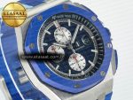 Royal Oak Offshore 44mm SS TKF 1:1 Best Edition Blue Dial on Blue Camou Rubber Strap A3126 - Görsel 5