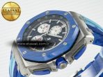 Royal Oak Offshore 44mm SS TKF 1:1 Best Edition Blue Dial on Blue Camou Rubber Strap A3126 - Görsel 6