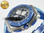 Royal Oak Offshore 44mm SS TKF 1:1 Best Edition Blue Dial on Blue Camou Rubber Strap A3126 - Görsel 6